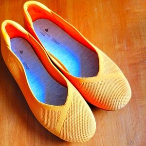 CLARKS Carly Wish yellow-oramge Cloudstepper ballet flats 9